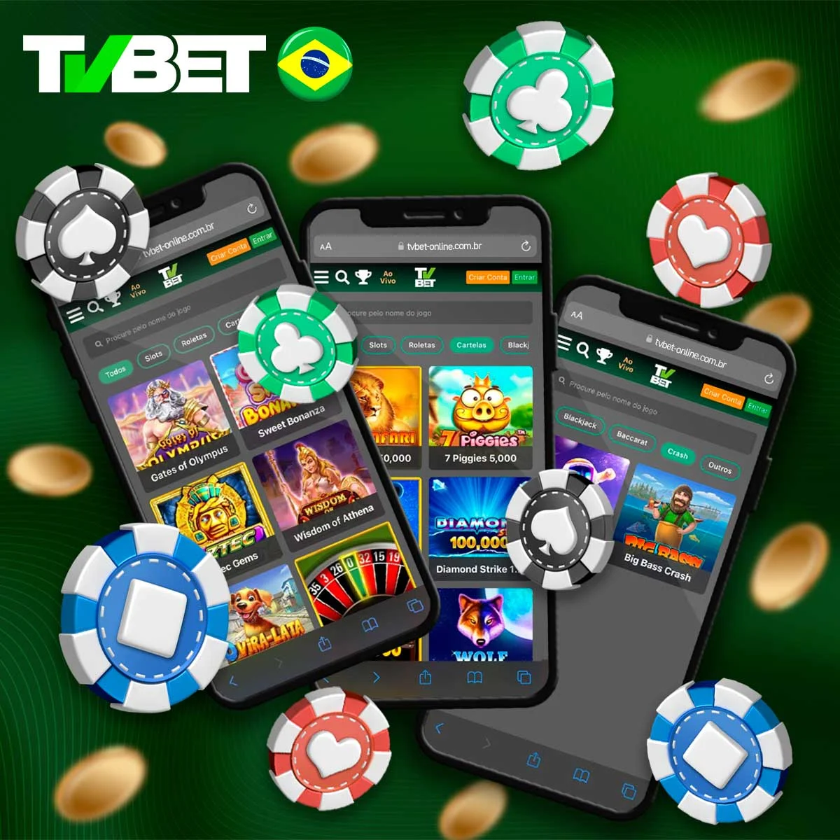 Todas as categorias de cassino na plataforma TVbet