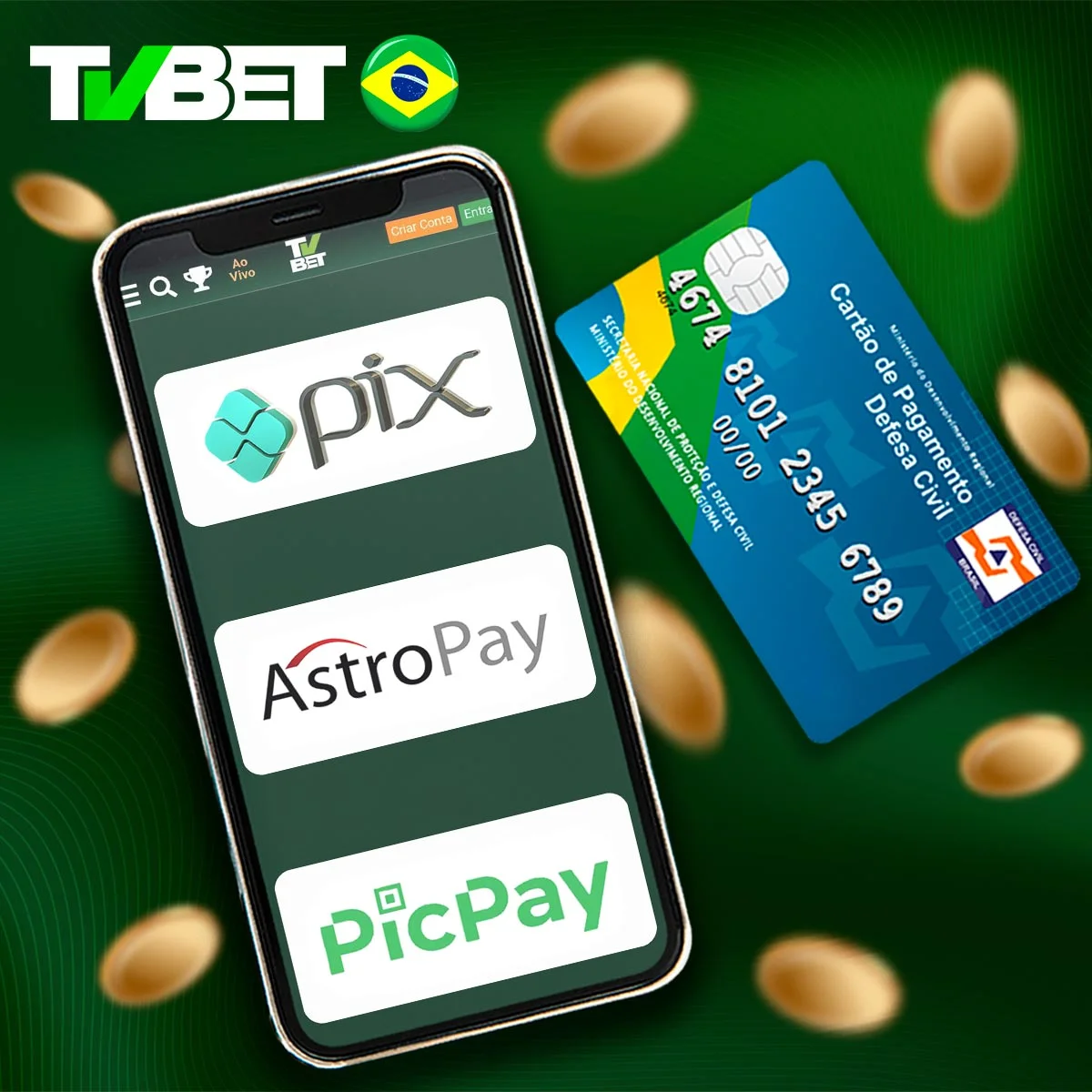 Opções de depósito disponíveis na TVbet