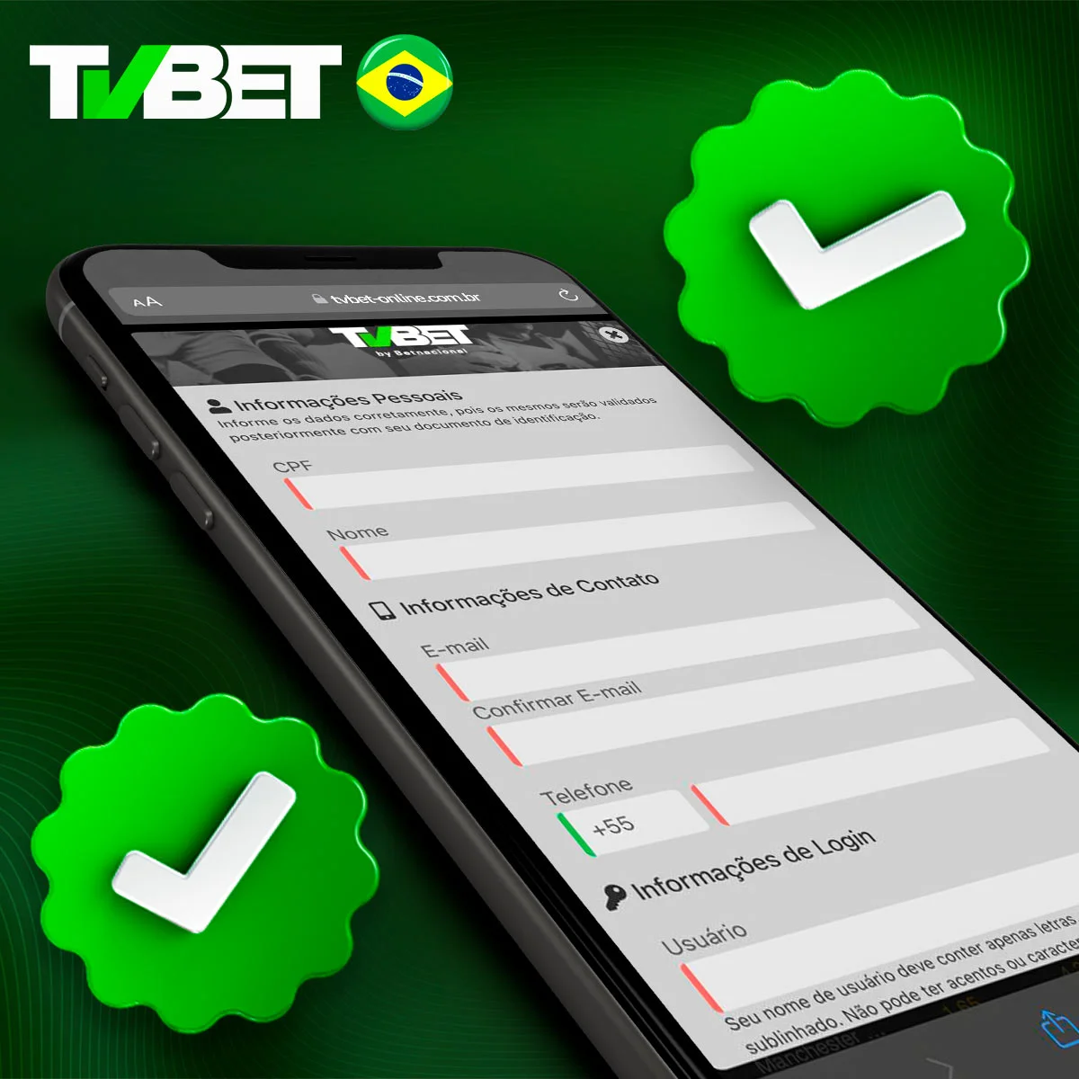 Verificação na plataforma TVbet